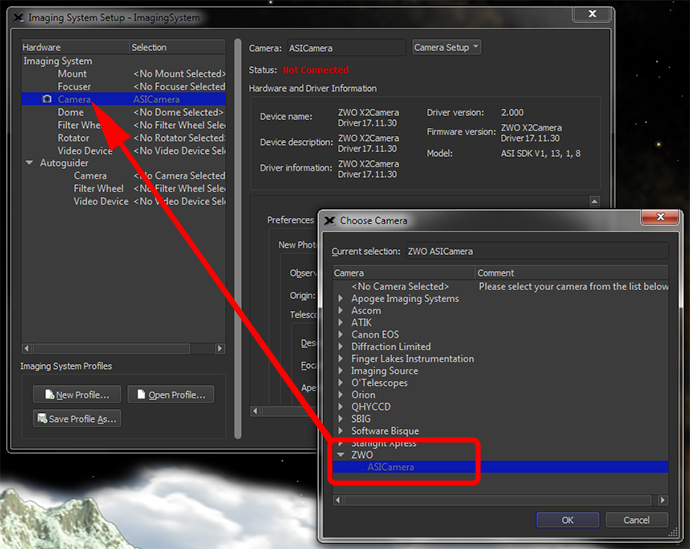 Downloading the ZWO X2 Plug Ins